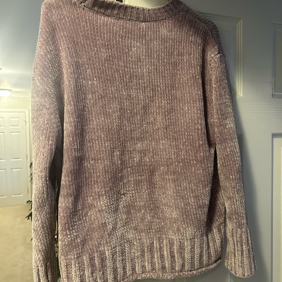 Max Studio NWT M Women's Ribbed Crew Neck Sweater - Lavender light purple crop - Picture 4 of 6